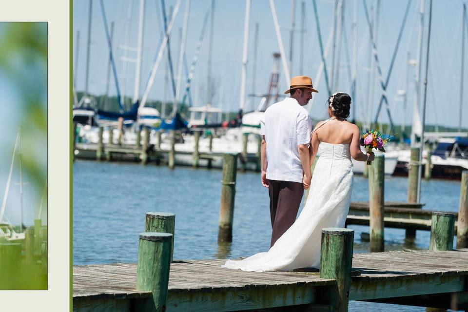 Portraits on the pier at Shore House Gardens