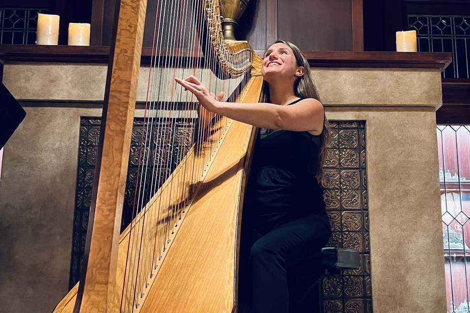 Harpist at reception Pacifica