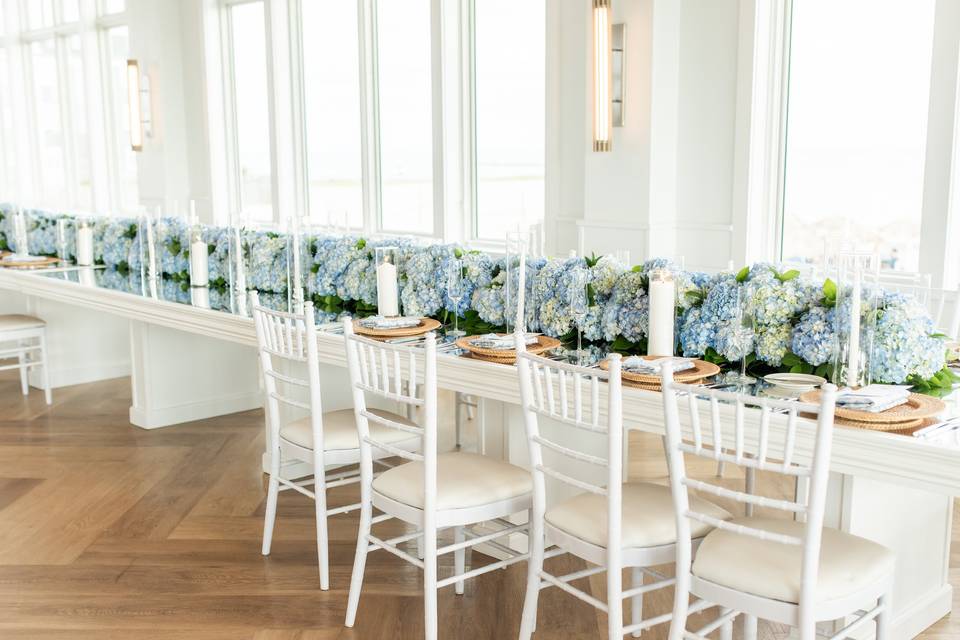 Hydrangea head table