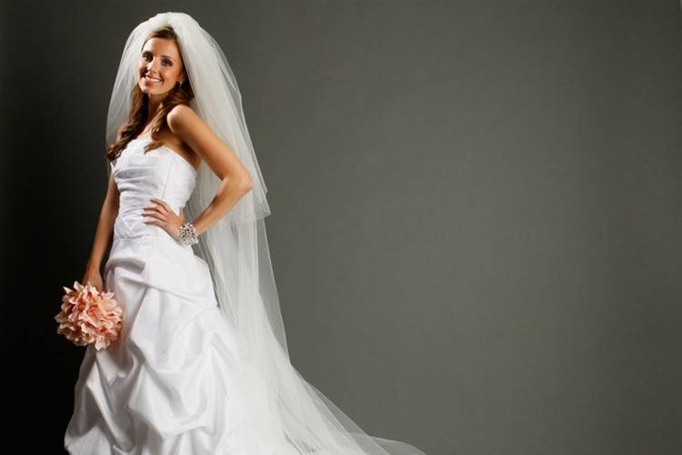 Cathedral Length Bridal Veil with Rounded Satin Corded Edge
$159.95