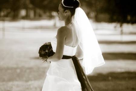 Bride at an outdoor wedding