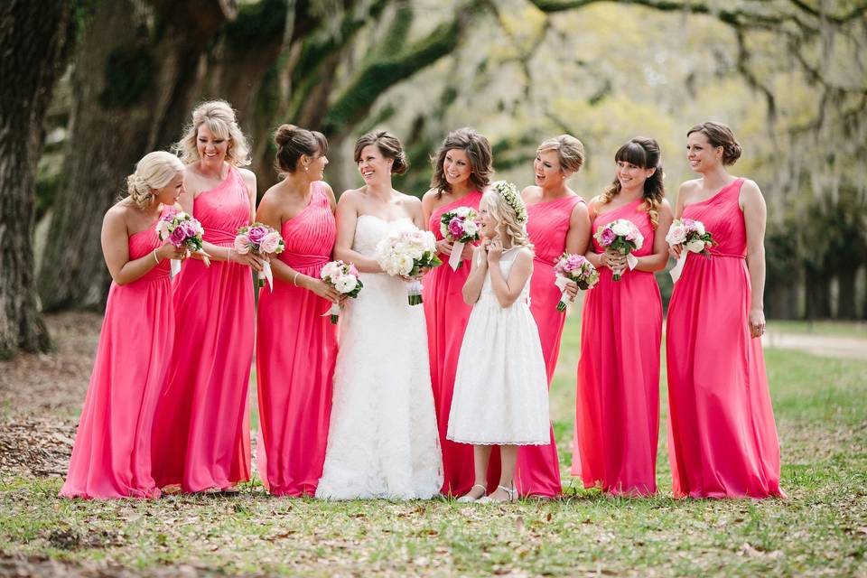 Plantation weddingg feautred on A Lowcountry Wedding! Hair by Alise at Boone Hall Plantation, in Charleston SC. Photo