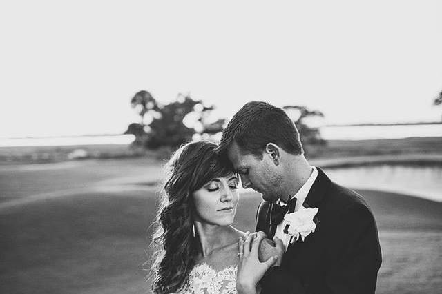 Textured waves swept into a side style for this Kiawah Island, SC bride.