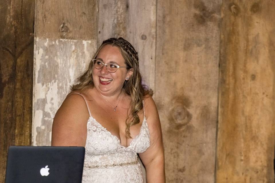 Bride DJing