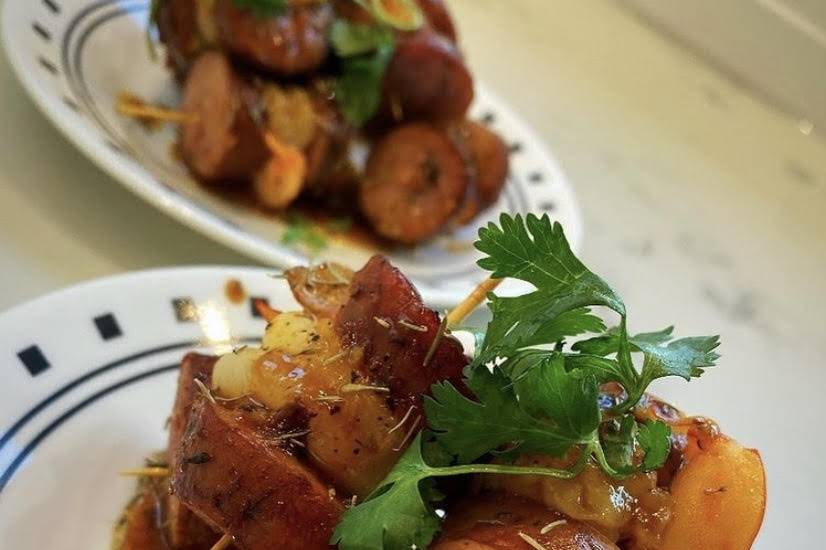 Mini Shrimp & Sausage Skewers