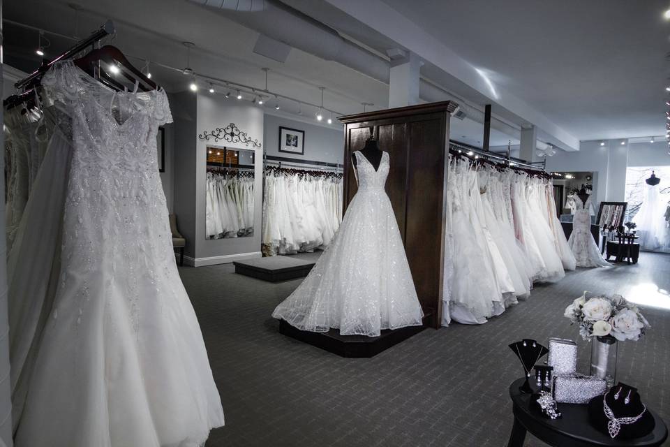 Dresses on display