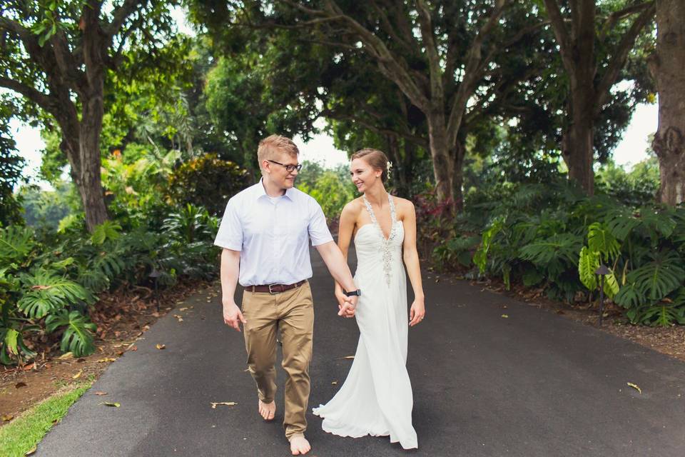 Couple strolling