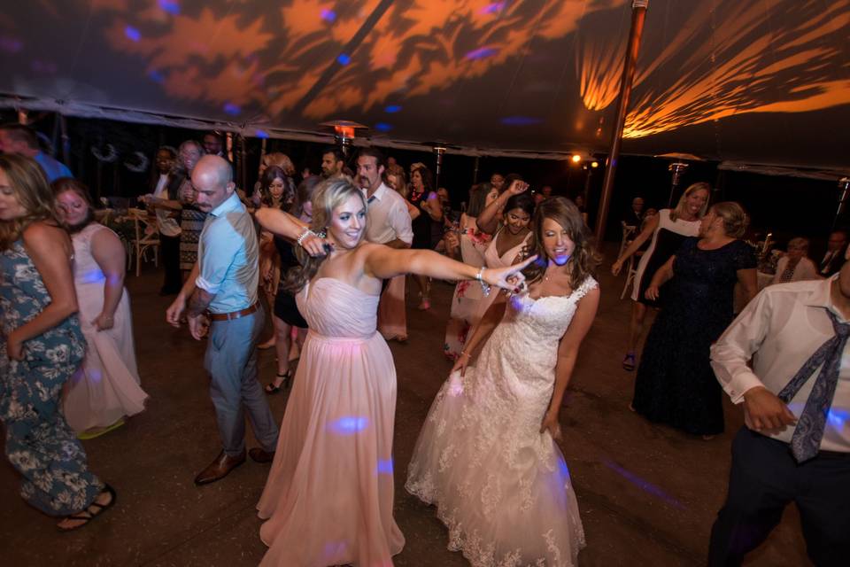 Dancing bridesmaids