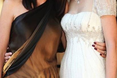 Like mother like daughter. Makeup on mother and bride was done by me in styles requested. Mom looks stunning in her bold dark eyes, while Lindsay glows in her gorgeous rosy tones.