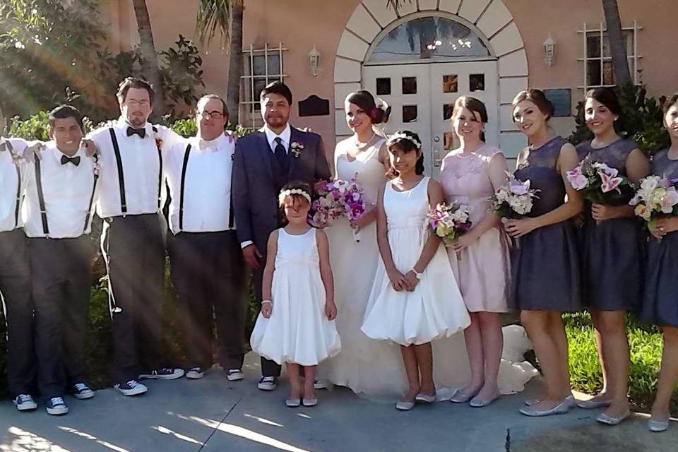 Newlyweds and their guests