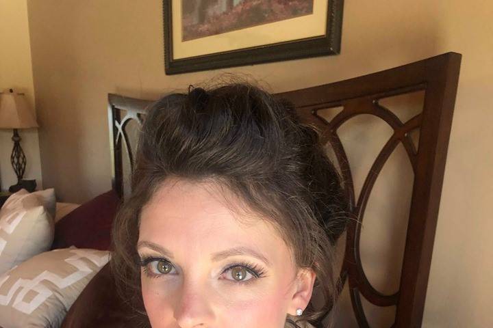 Bridesmaid hair and makeup