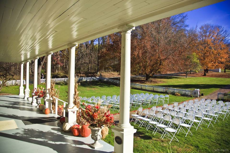 Garden wedding setup