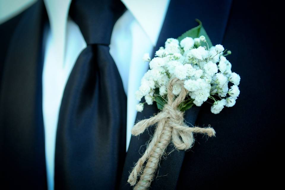 Close-up of boutonniere