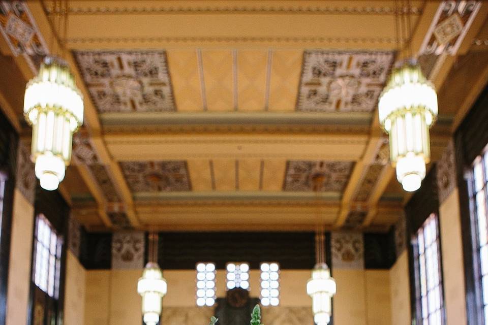 Flowers at ceremony