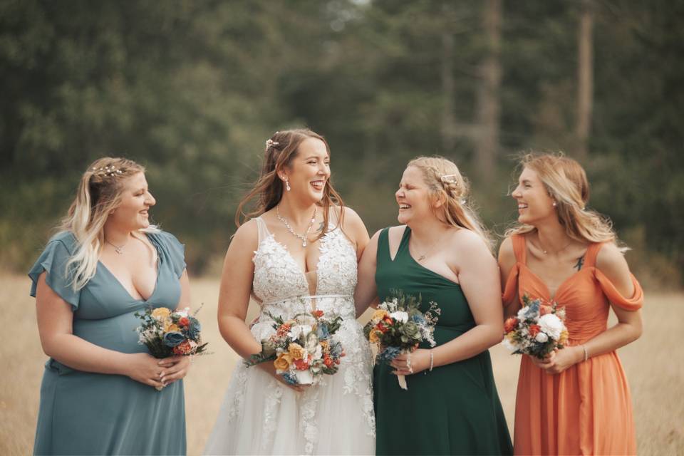 Bride and her girls