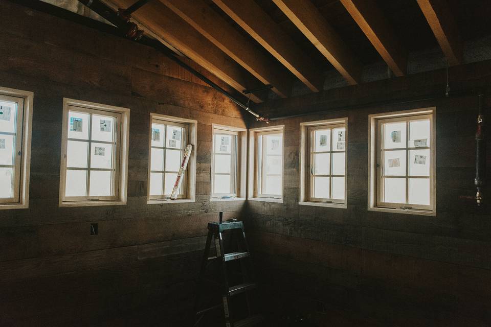 Downstairs windows by bar, August 2018
