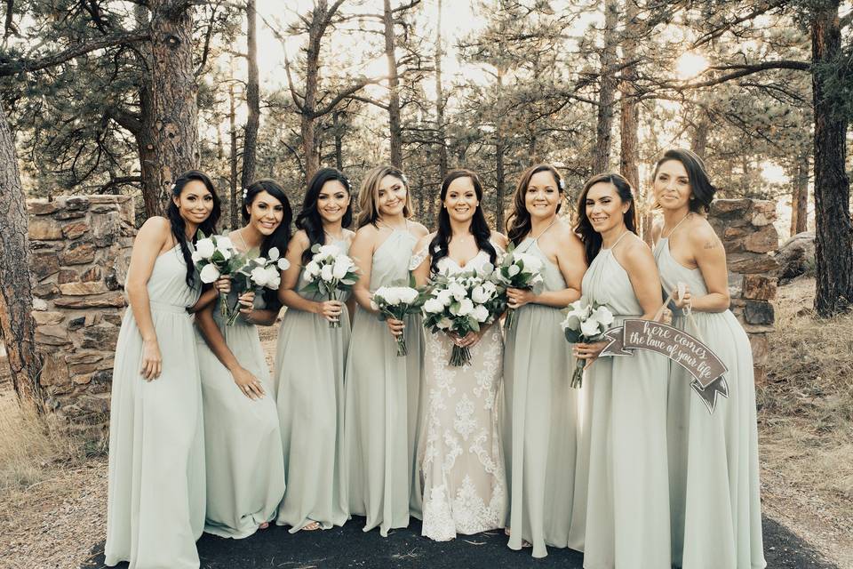 Bride and Bridesmaids