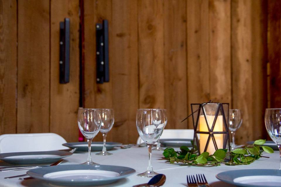 Modern rustic table setting