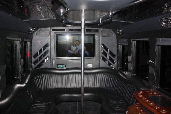 Interior of our limo coach