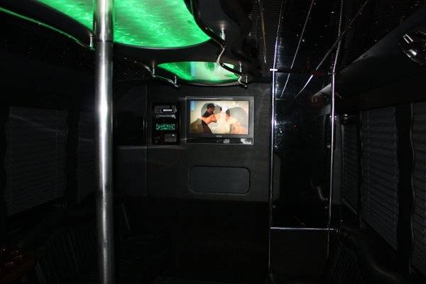 Interior of our limo coach