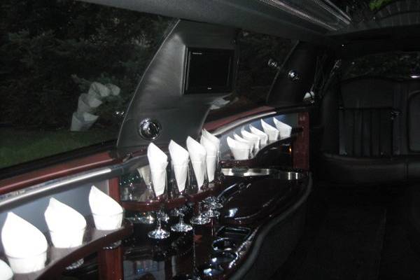 Interior of our 120 Icon super stretch limousine