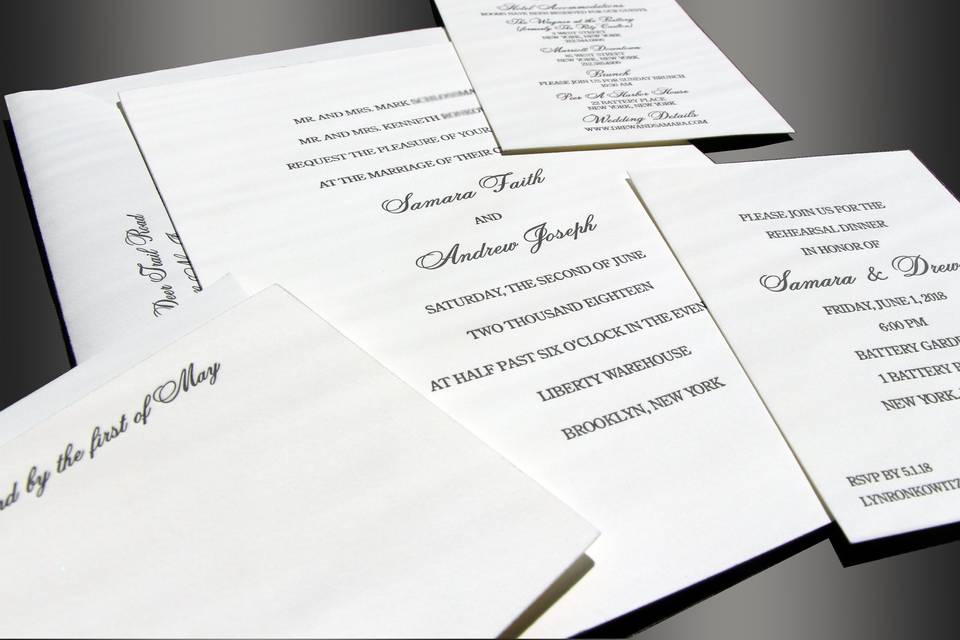 Plain wedding invite