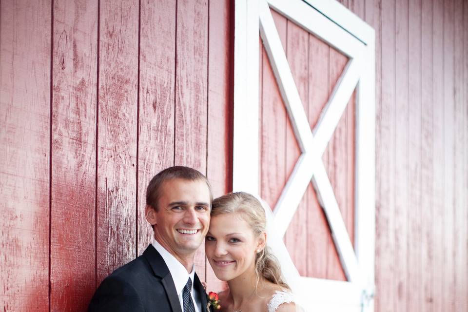 Portrait of bride and groom