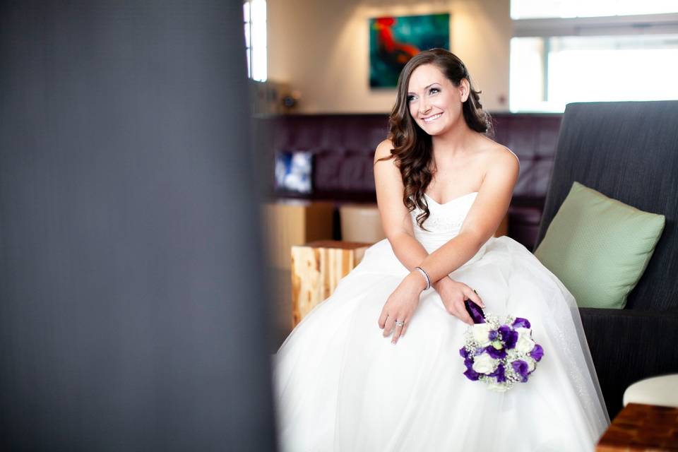 Bride holding bouquet