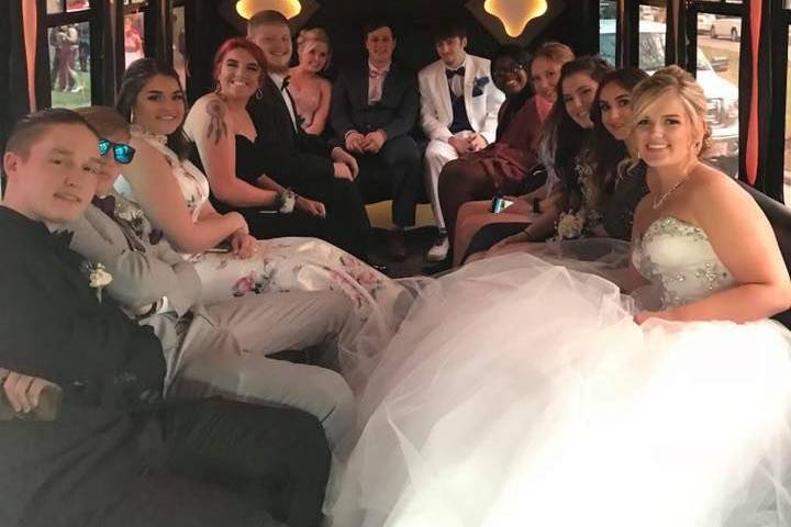 Bride and company inside