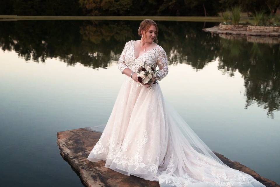 Bride on a lake