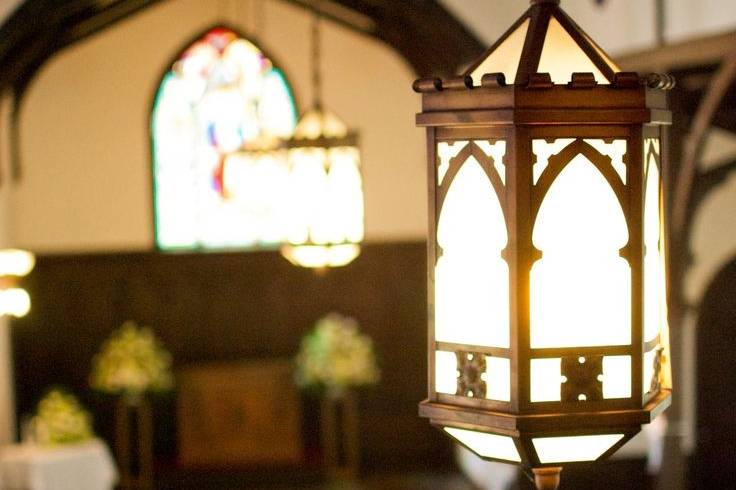 Sunlight seeping through the chapel windows