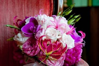 Beautiful jewel-toned bouquet by Fleur, Inc. {Laura Witherow Photography}