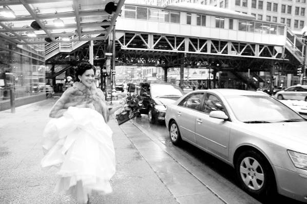 Bride heading to the ceremony