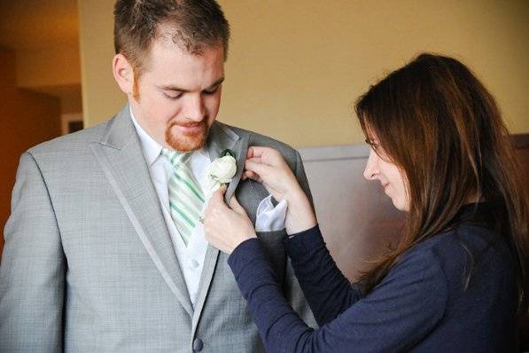 Groom getting pinned