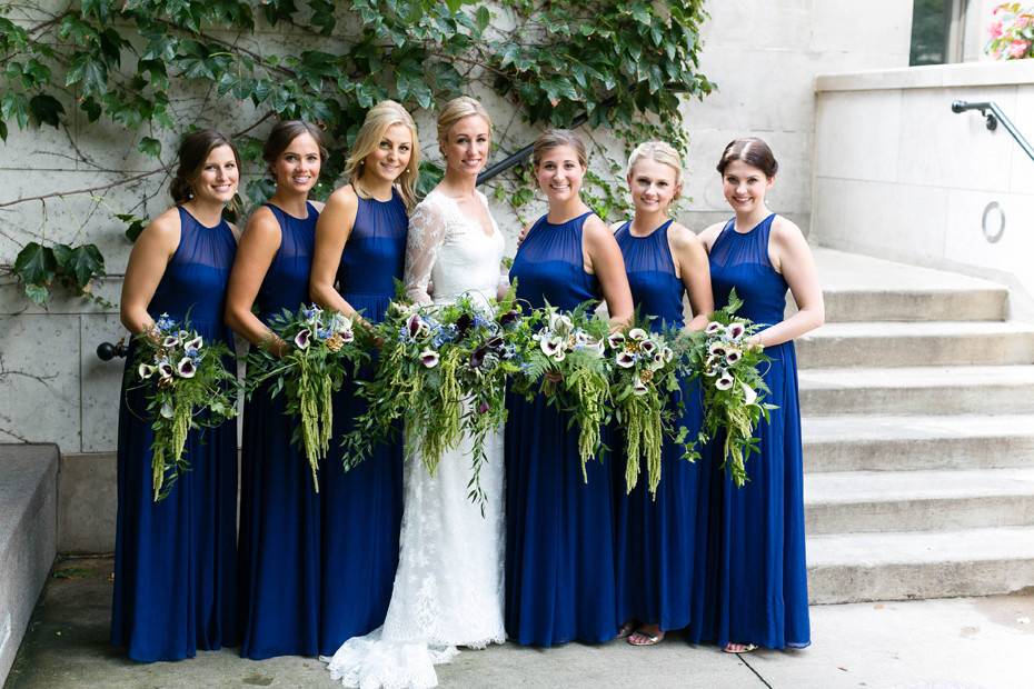 The bride and bridesmaids