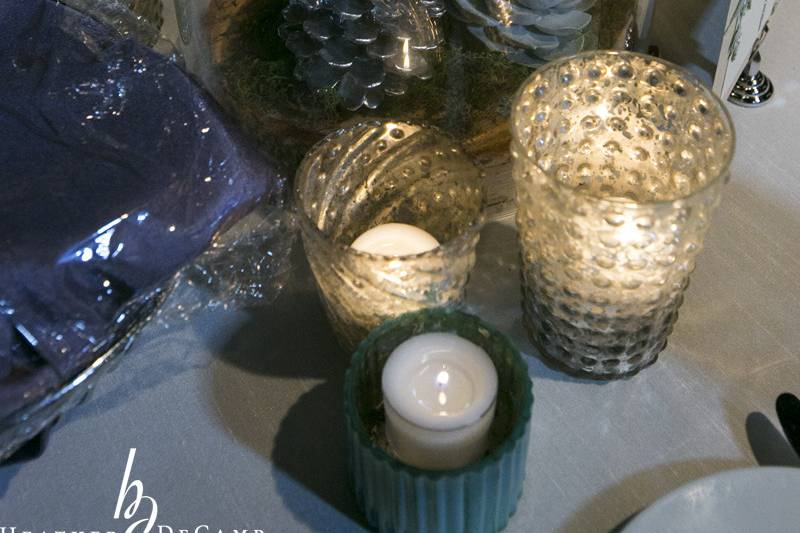 Candles as table centerpieces