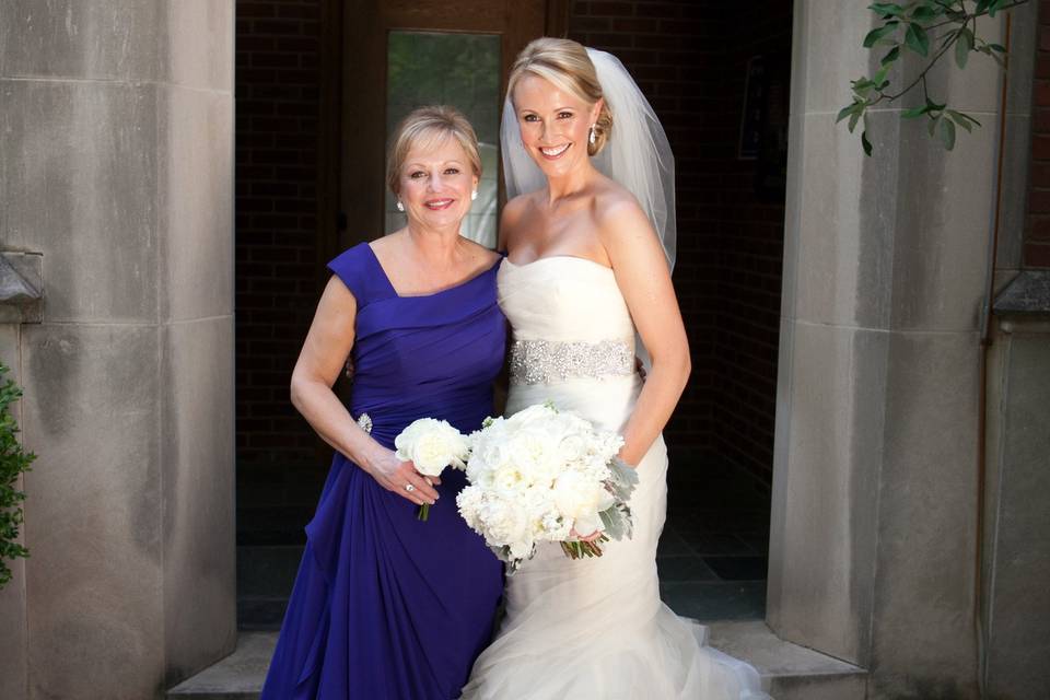 Our Custom Couture Client: Mrs. Kathy Irvin/Mother of the Bride with her daughter, Lindsey