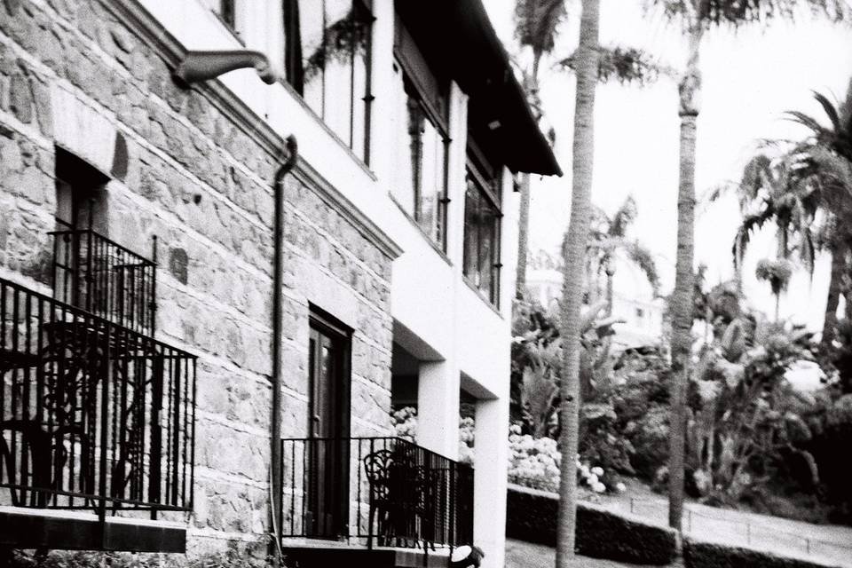 Bride and Groom on B&W Film