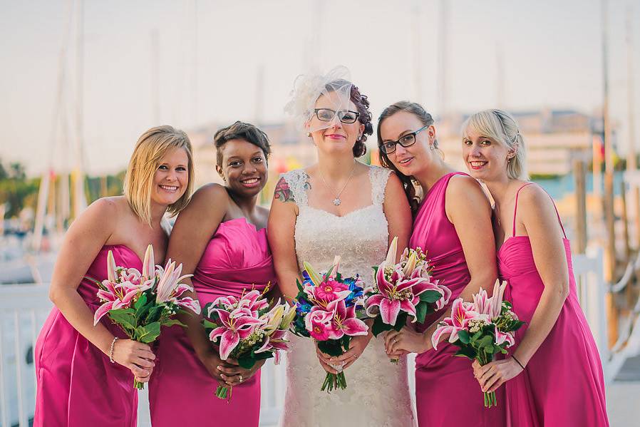 Bride & bridesmaids