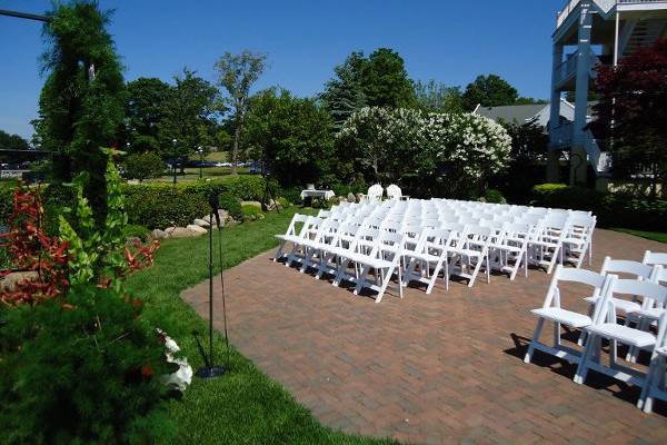 Outdoor wedding setup