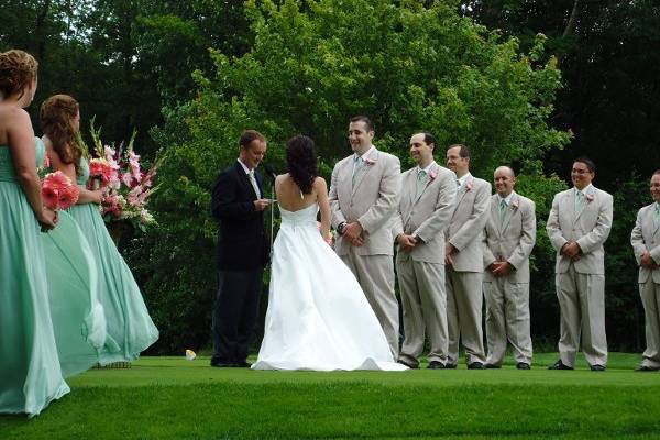 Outdoor wedding ceremony