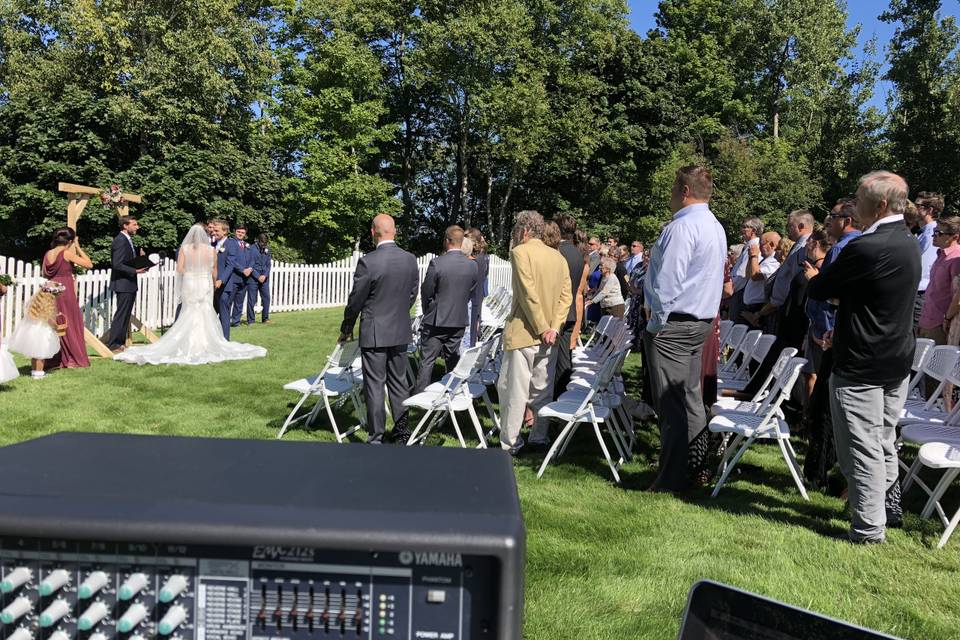 Watching the exchange of vows