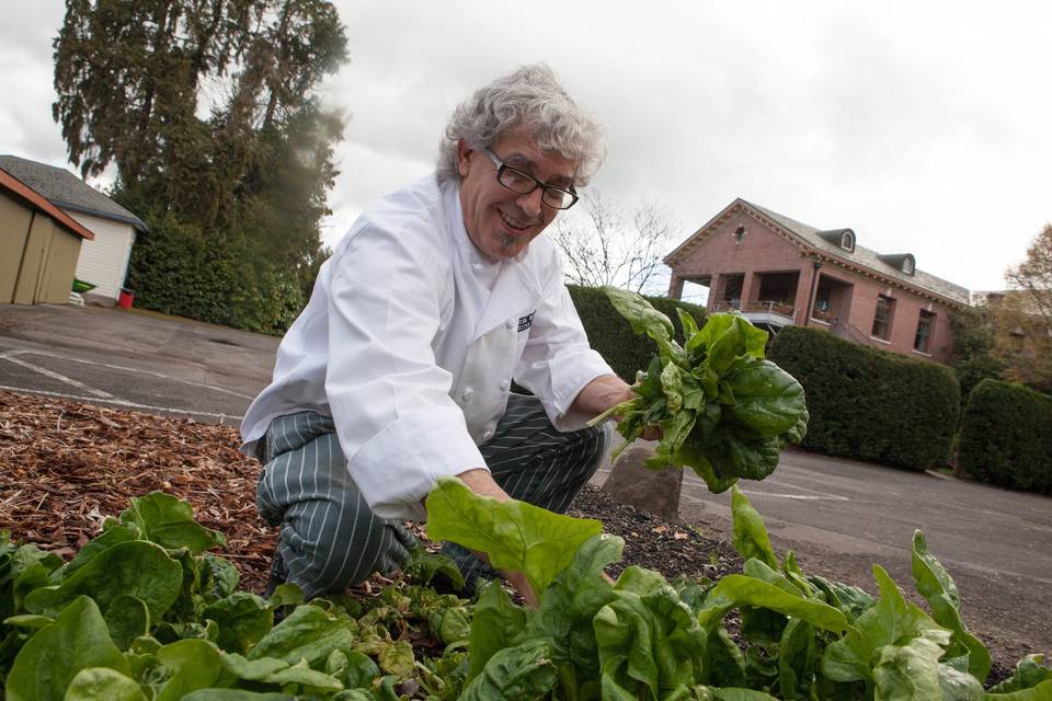 Chef Andreas in the garden