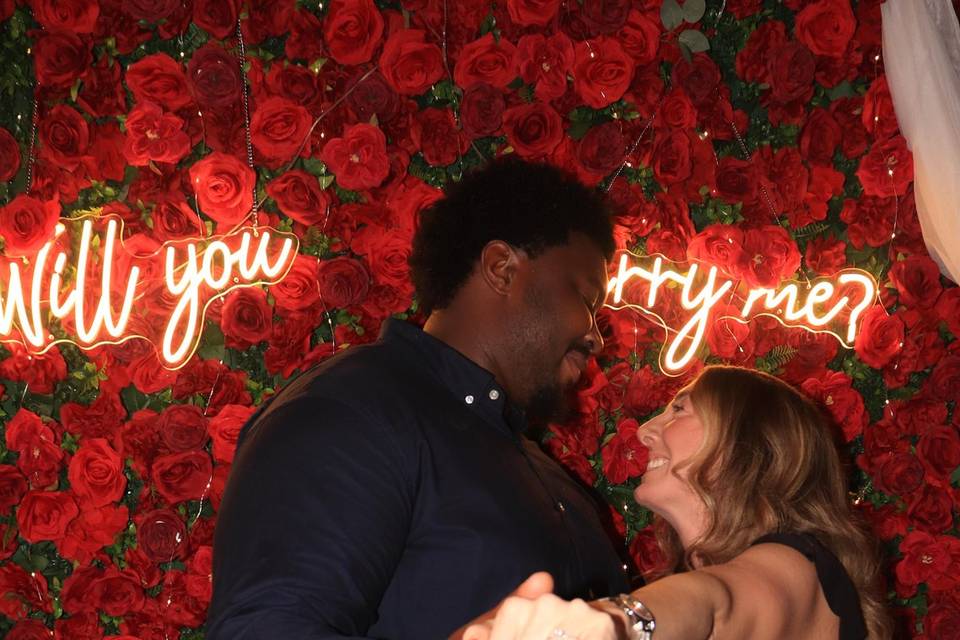 Amour red flower wall