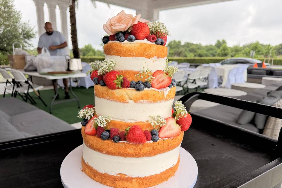 Naked cake with fruits