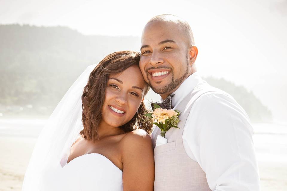 Bridal portrait at the beach