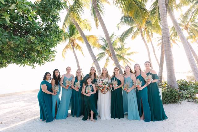 Bridal Party Under the Palms