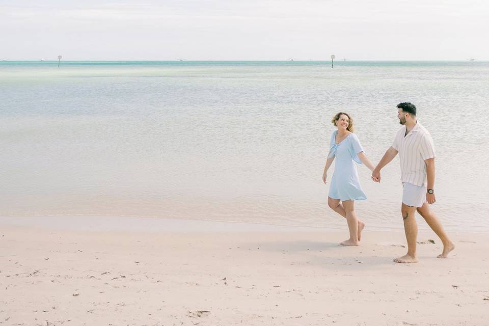 Romantic Beachside Engagement