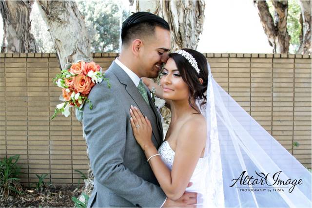 The bride and groom