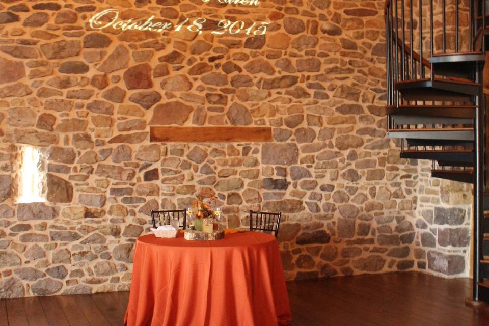 Table setup in orange hues